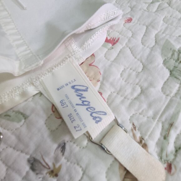 New Old Stock Open Crotch Girdle SZ 27 Angela Satin Accents Side Zipper - Picture 3 of 4